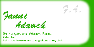 fanni adamek business card